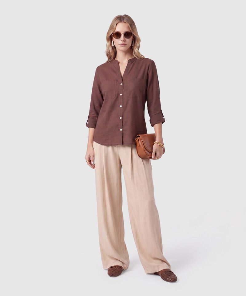 Blusa Con Bolsillos Frontales Para Mujer