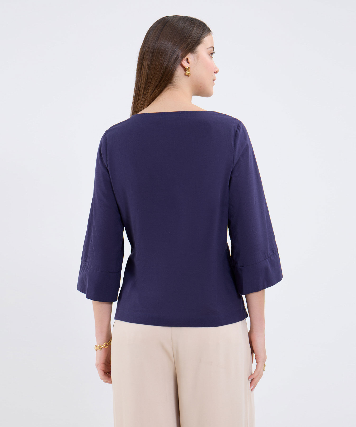 Blusa Manga ¾ Unicolor