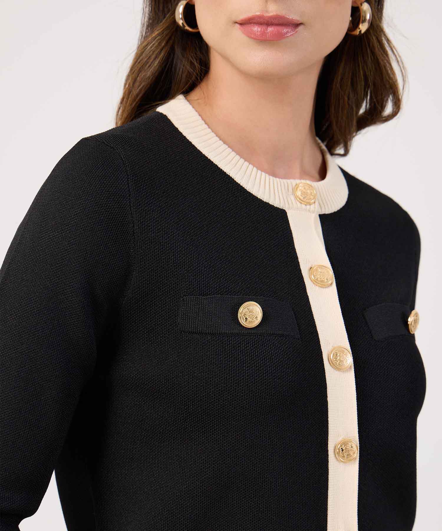 Chaqueta Bicolor Con Detalle