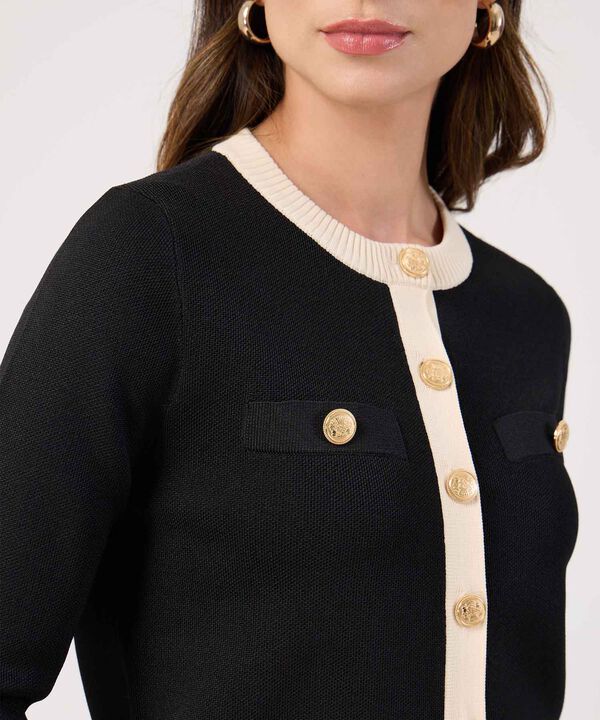 Chaqueta Bicolor Con Detalle image number null