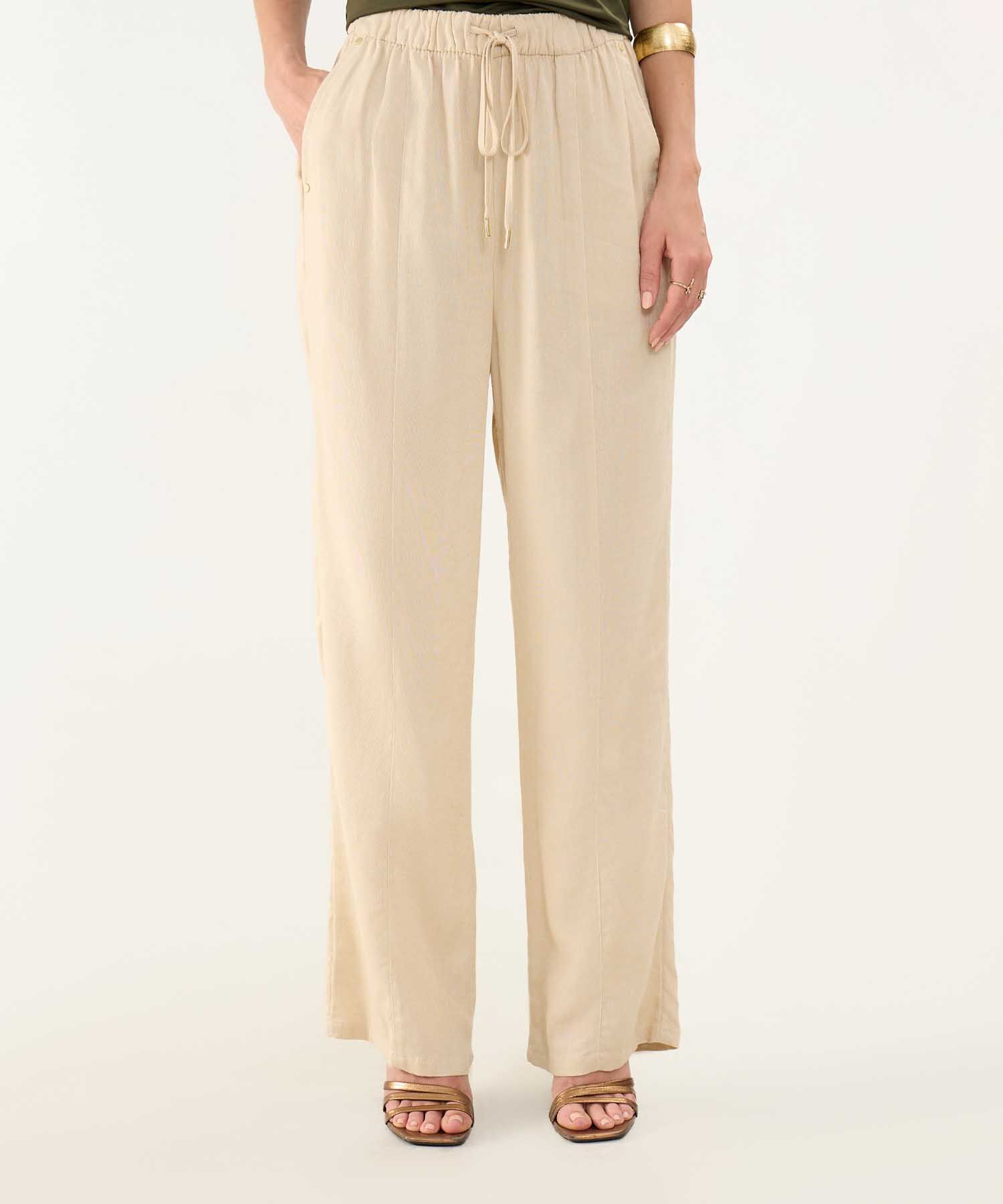 Pantalón Fluido en Efecto Lino