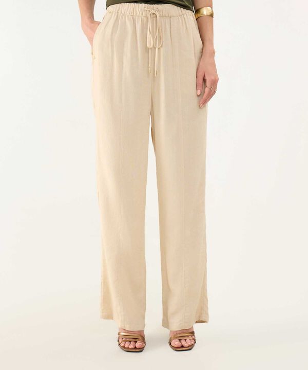 Pantalón Fluido en Efecto Lino