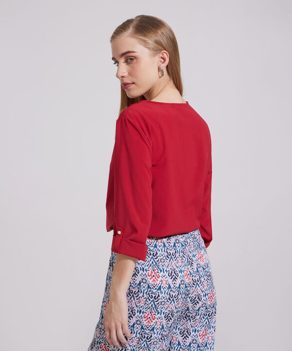 Blusa Unicolor Manga 3/4