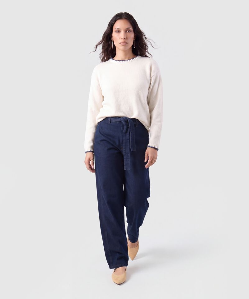 Saco Tejido Bordes A Contraste Para Mujer