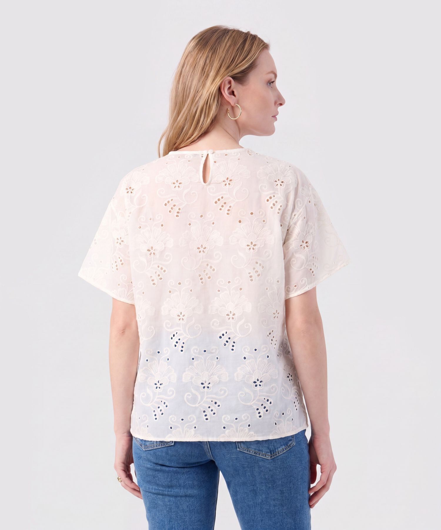 Blusa Ojalillo Manga Corta Mujer