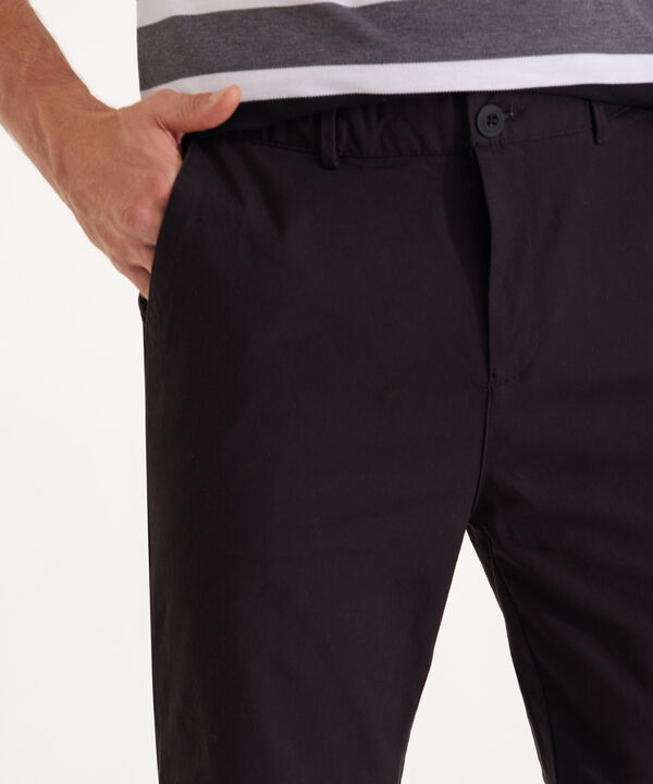 Pantalon Unicolor Chino Con El&aacute;stico En Pretina image number null