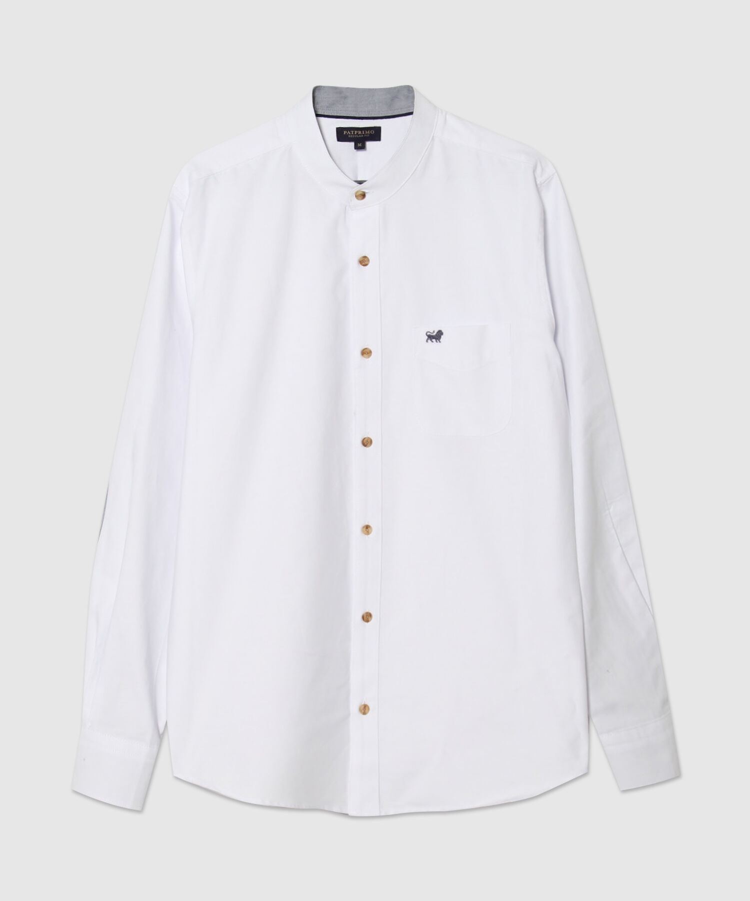 Camisa Cuello Neru Unicolor Con Coderas