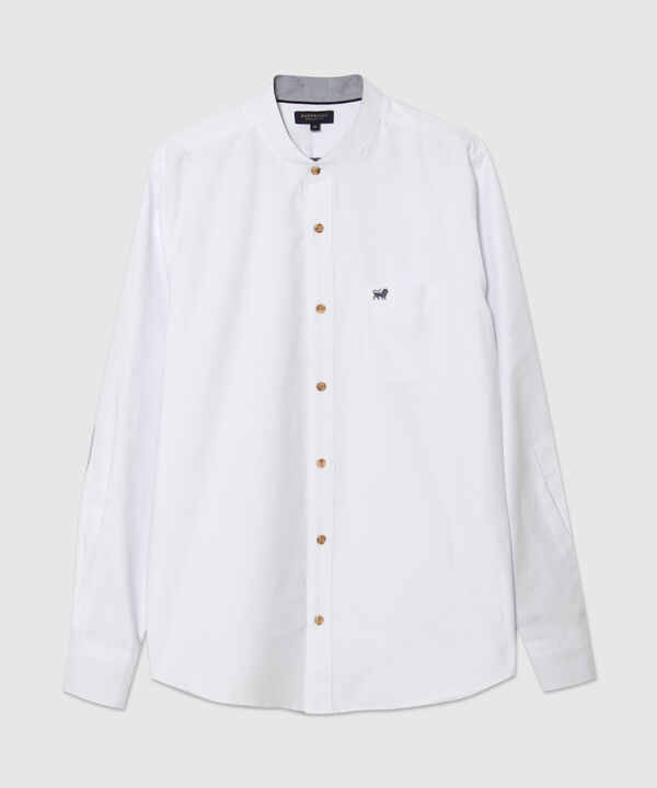 Camisa Cuello Neru Unicolor Con Coderas