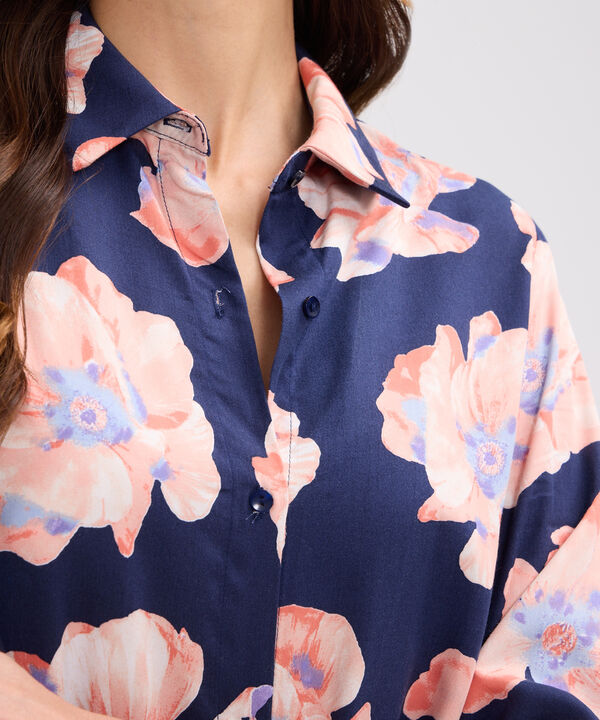 Vestido Largo Manga 3/4 Estampado image number null