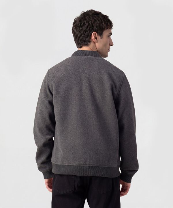 Chaqueta Bomber Con Textura De Lana Hombre