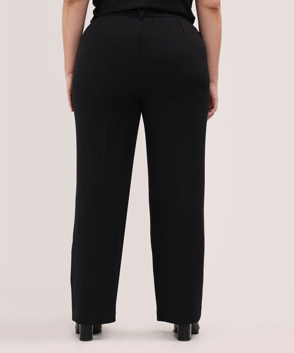 Pantalon Unicolor Encauchado En Pretina