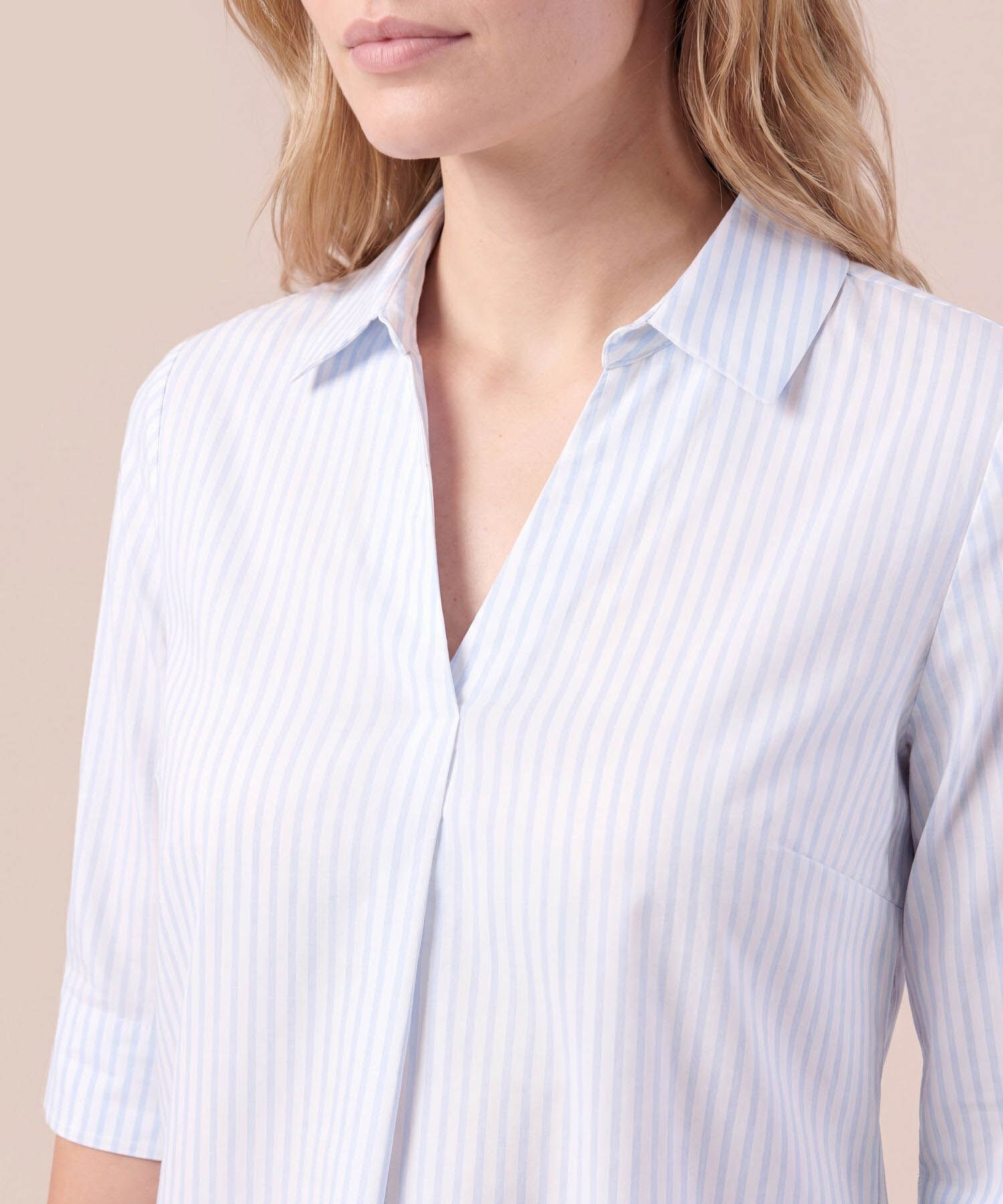 Blusa Con Escote En V Y Manga 3/4 Mujer