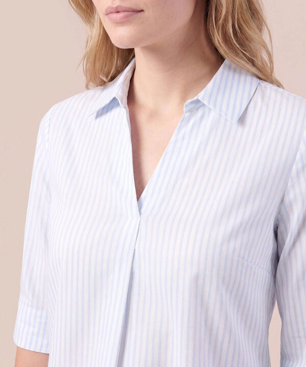 Blusa Con Escote En V Y Manga 3/4 Mujer