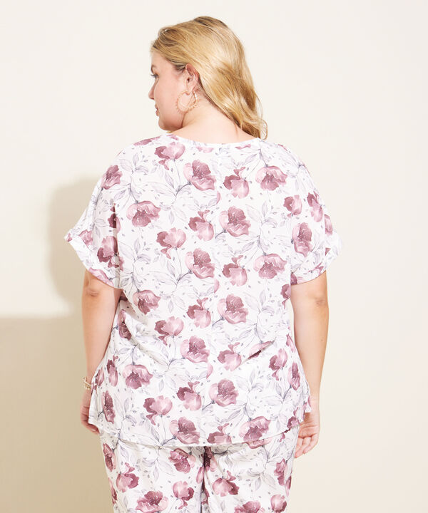 Blusa Manga Corrida Con Puño En Guardapolvo Estampada