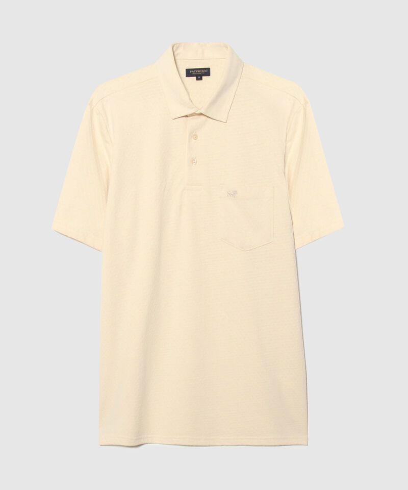 Polo Unicolor Textura Cuello Duro Con Bolsillo Y Silueta Regular Fit, Linea Moda Morocco