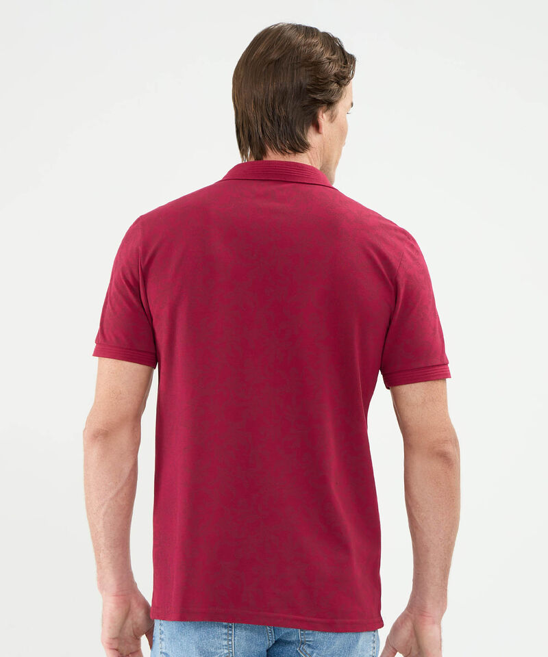Polo Estampada, Cuello Y Puños Tejidos