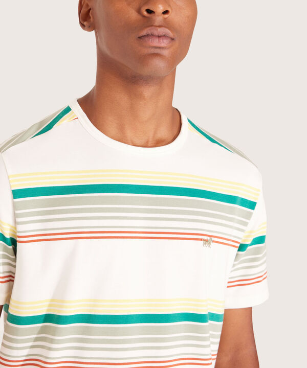 Camiseta Preteñida Manga Corta Cuello Redondo Con Rib, Sunset Dust Línea Moda