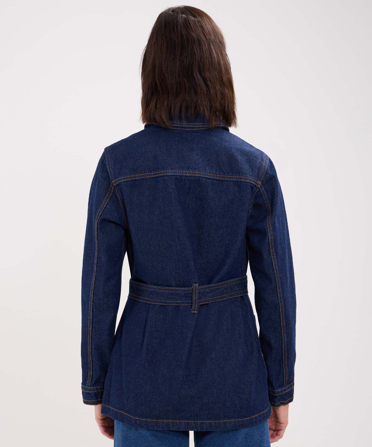 Chaqueta Larga en Denim
