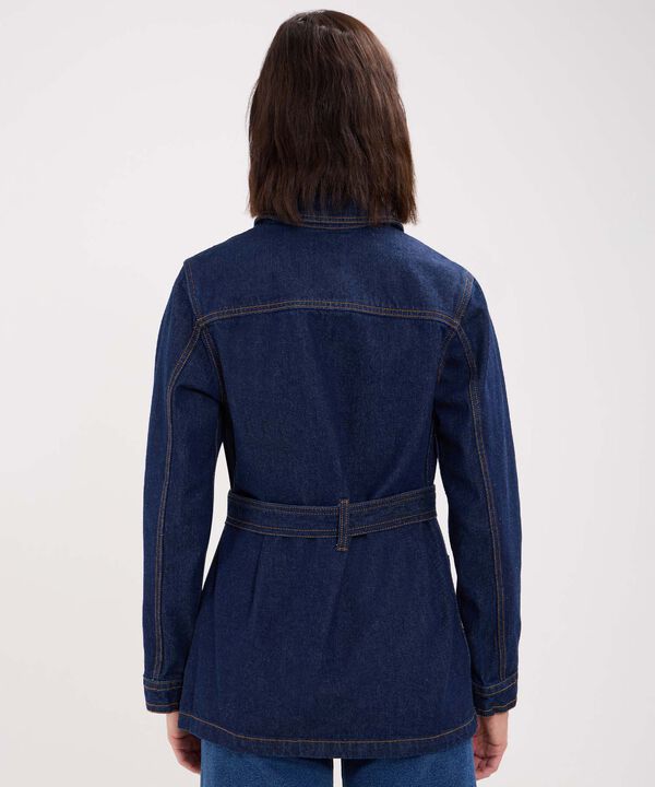 Chaqueta Larga en Denim