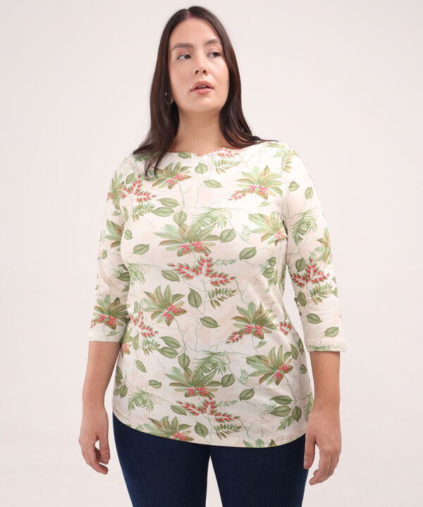 Camiseta Estampada Cuello Ojal image number null