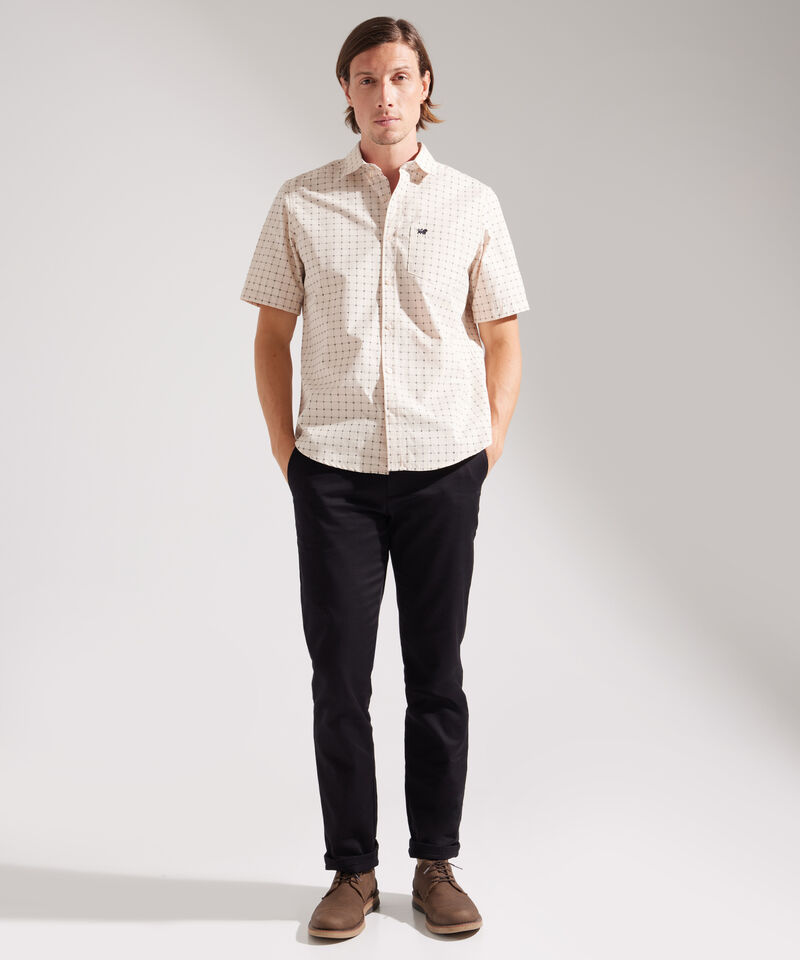 Camisa Estampada Manga Corta Con Bolsillo