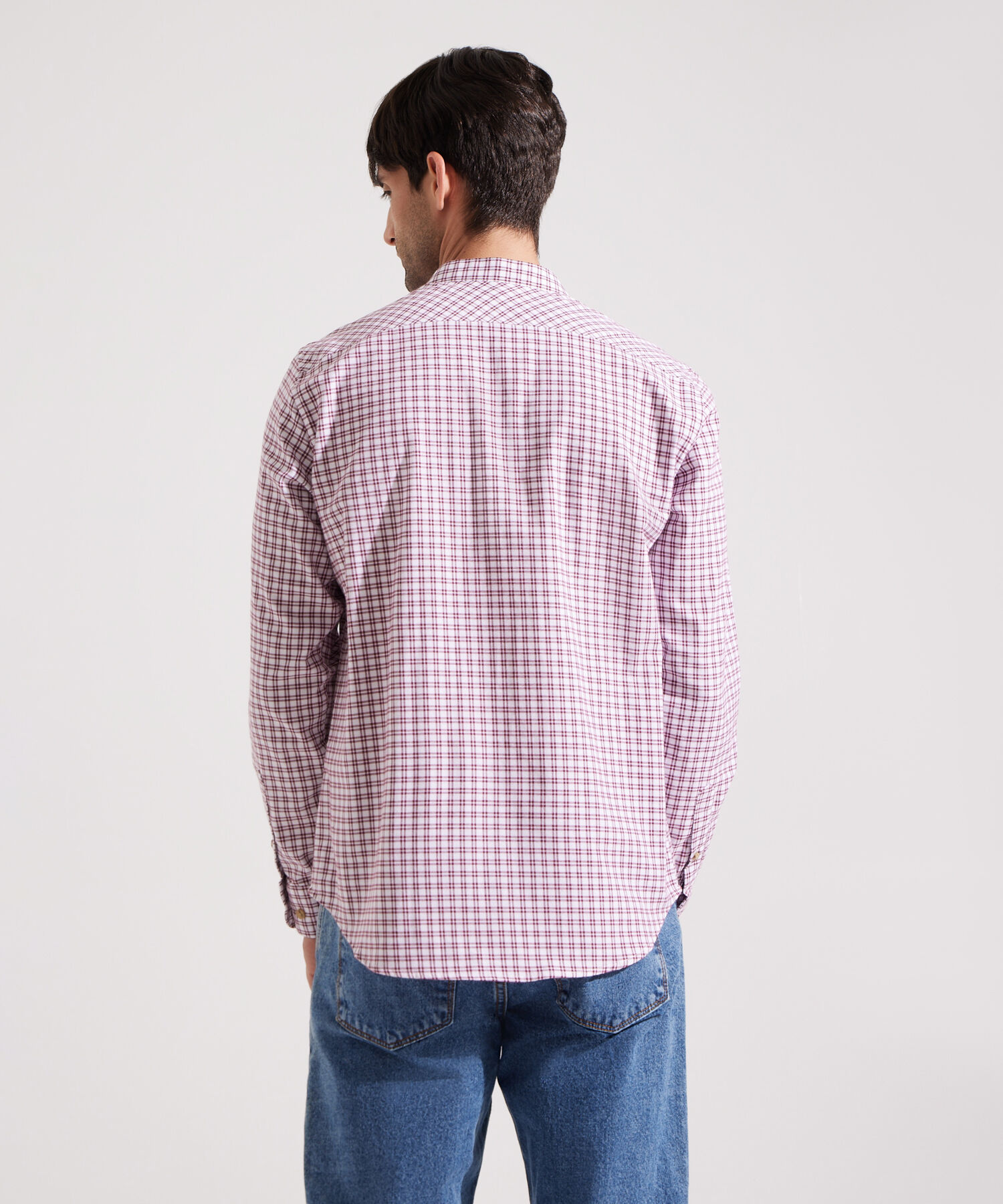 Camisa Estampada con Cuello Mao