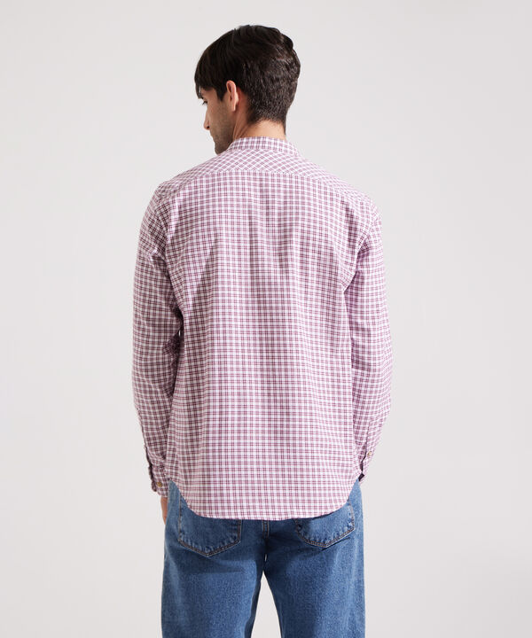 Camisa Estampada con Cuello Mao