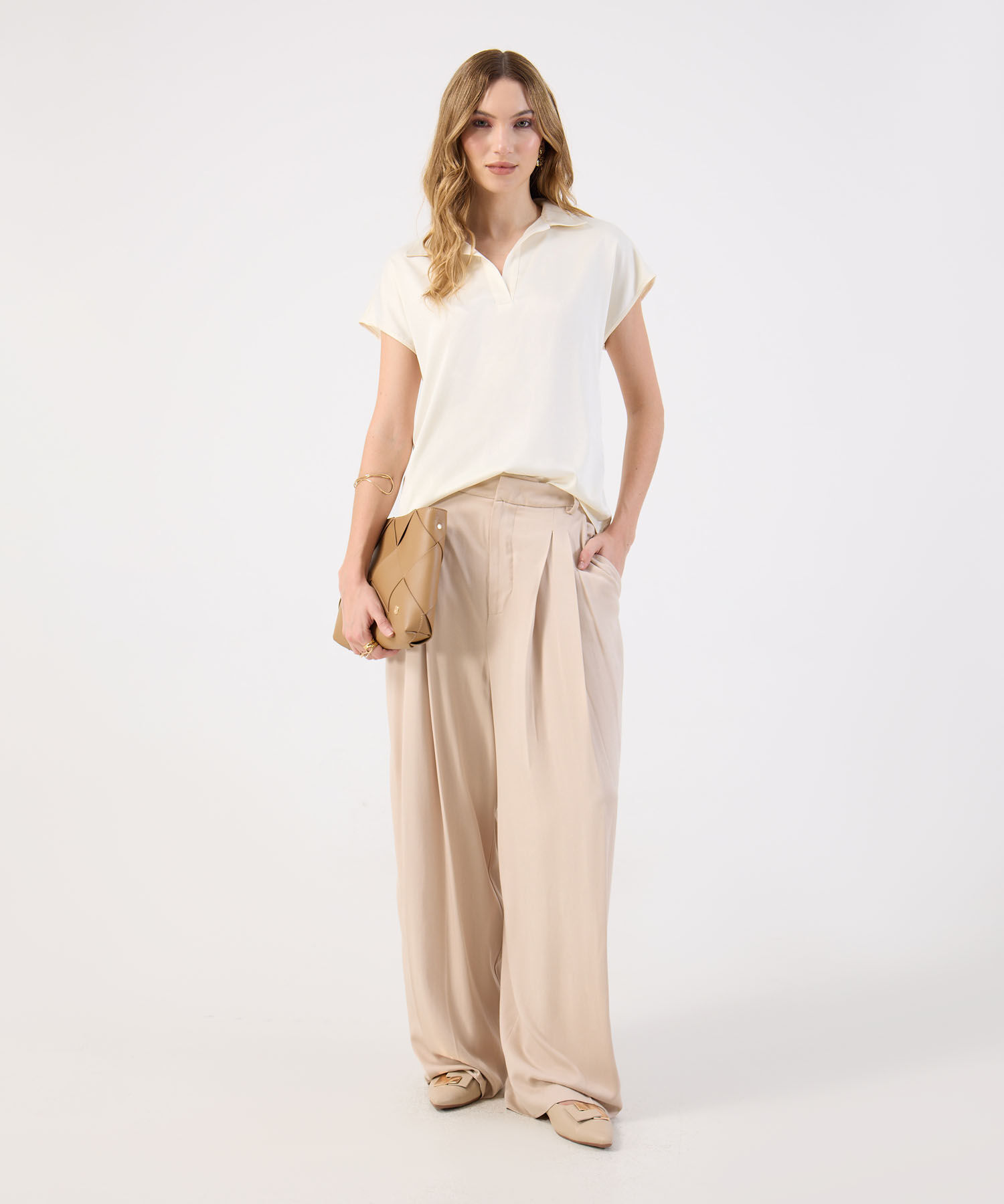 Blusa Tipo Polo Para Mujer Manga Corta