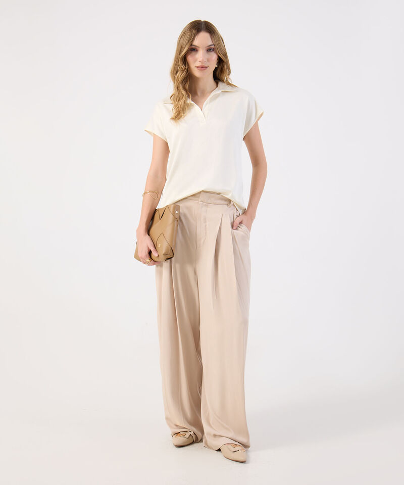 Blusa Tipo Polo Para Mujer Manga Corta