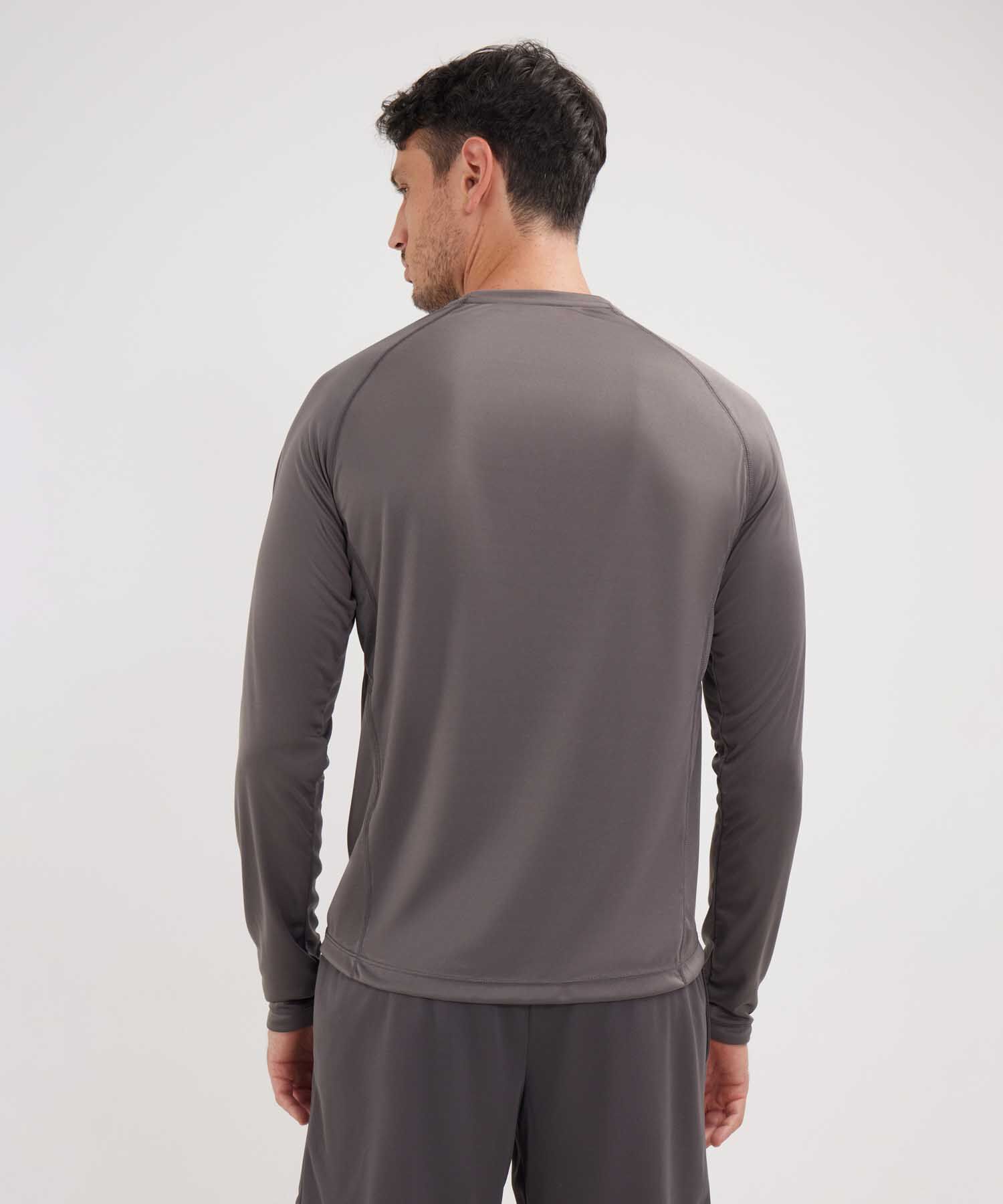 Camiseta Para Hombre De Diseño Deportivo, Cuello Redondo, Manga Larga