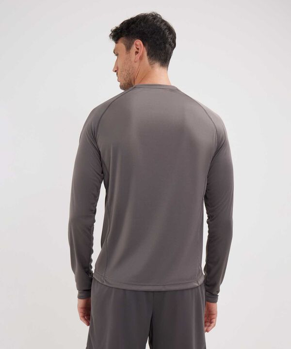 Camiseta Para Hombre De Diseño Deportivo, Cuello Redondo, Manga Larga