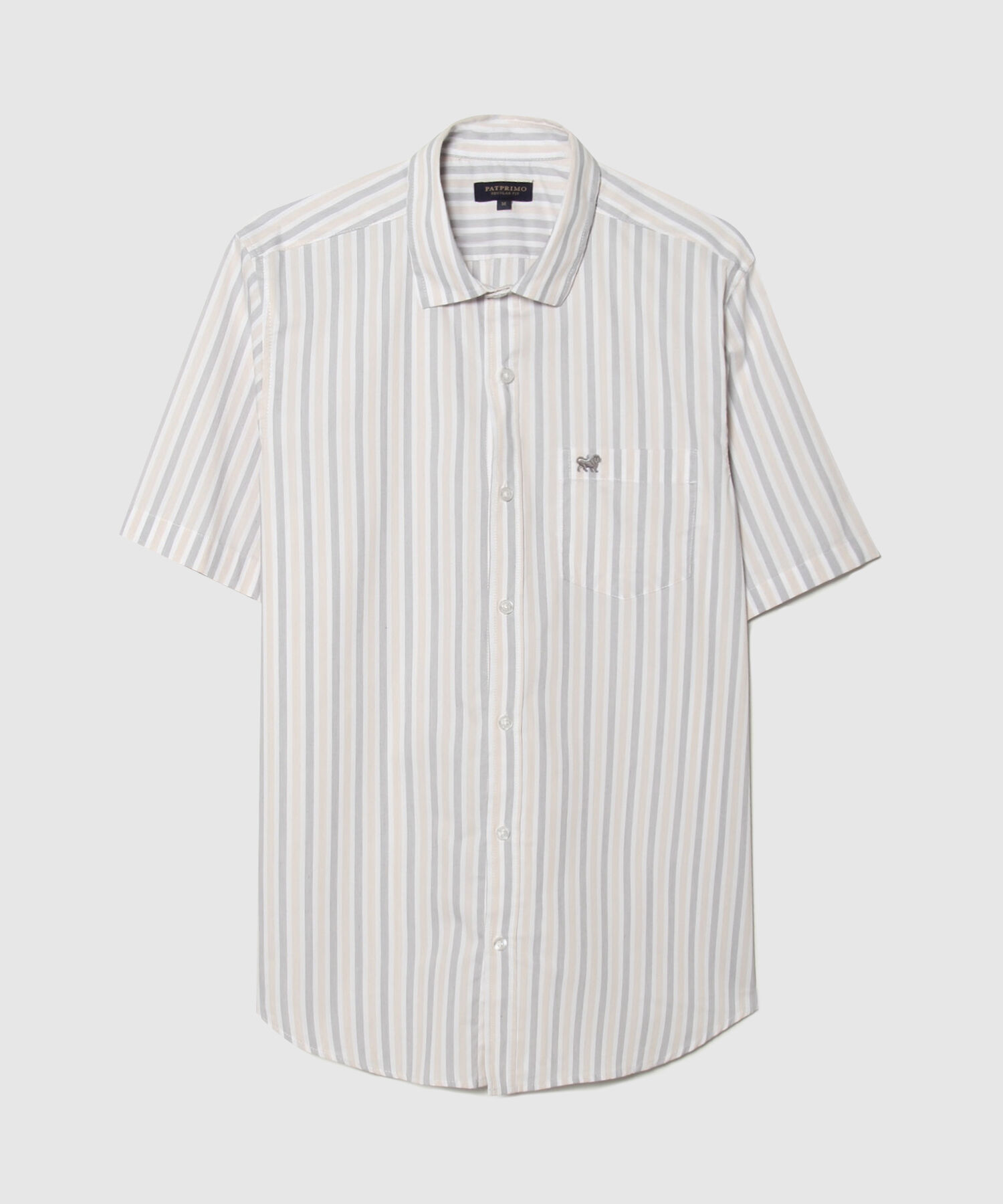 Camisa Prete&ntilde;ida Manga Corta Con Bolsillo Y Silueta Regular Fit