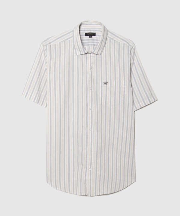 Camisa Prete&ntilde;ida Manga Corta Con Bolsillo Y Silueta Regular Fit