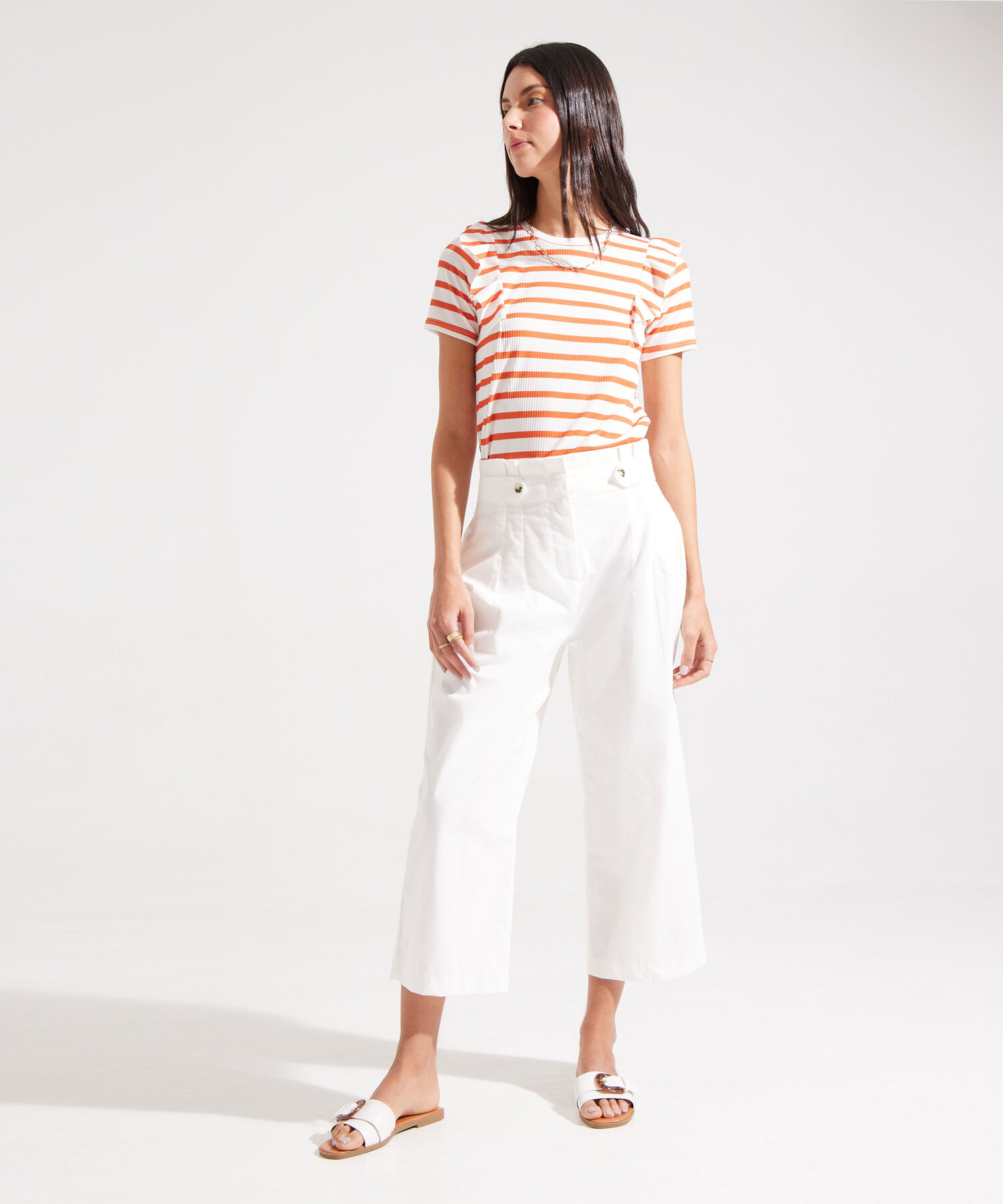 Pantalón Culotte Con Charreteras