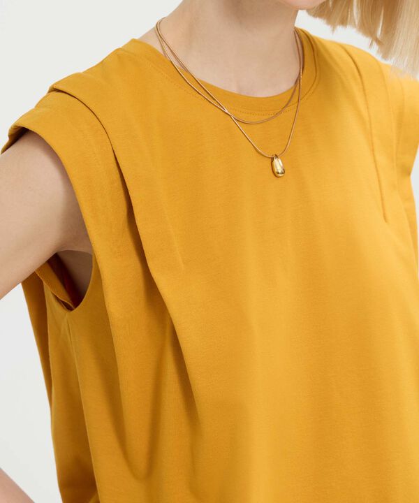Camiseta Manga Sisa Unicolor Cuello Redondo image number null