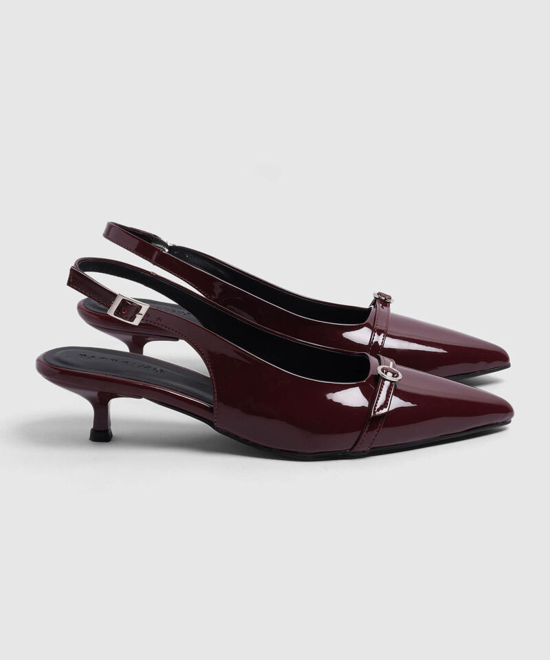 Zapato Slingback Punta Fina Y Tac&oacute;n