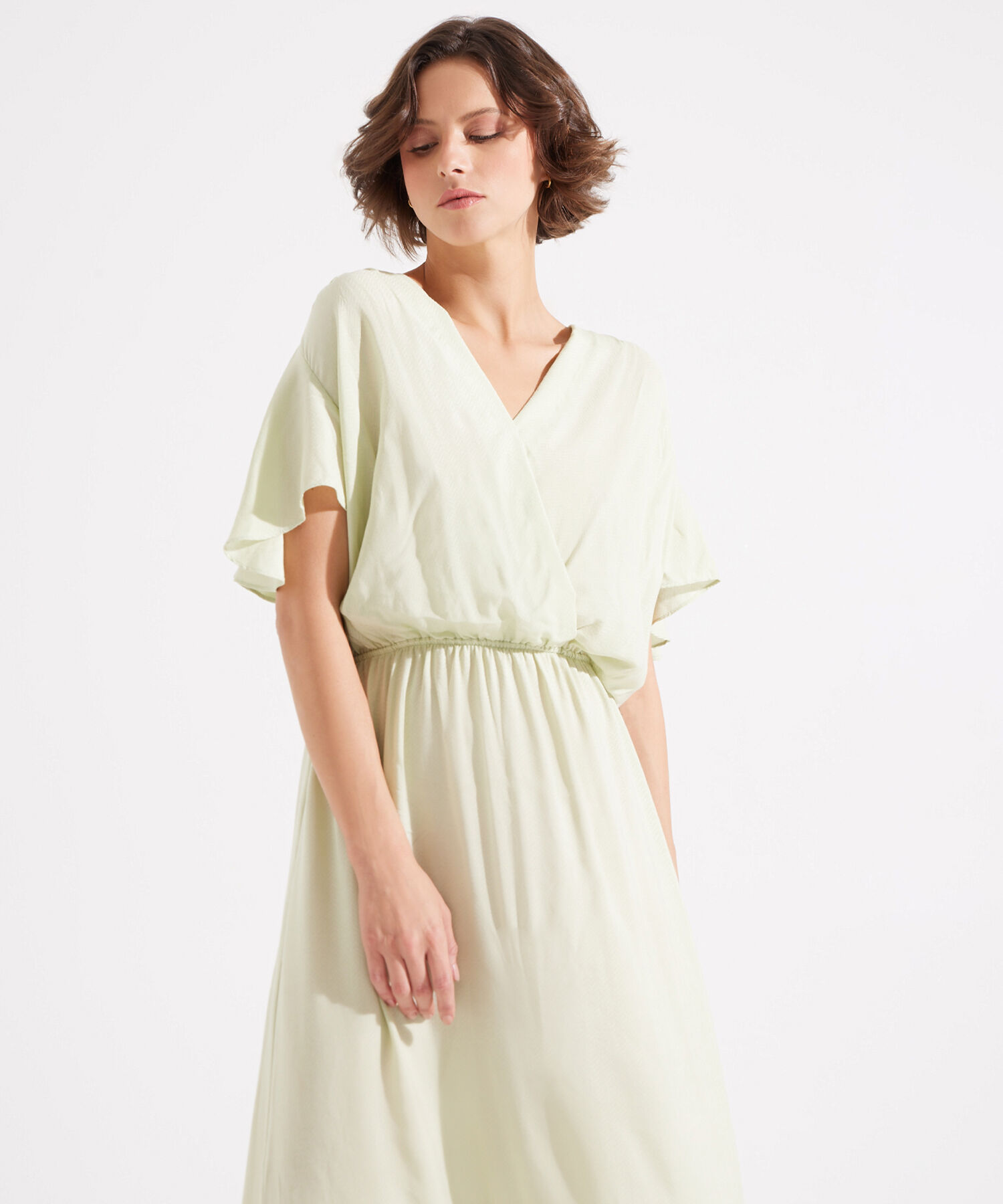 Vestido Largo Con Escote En V