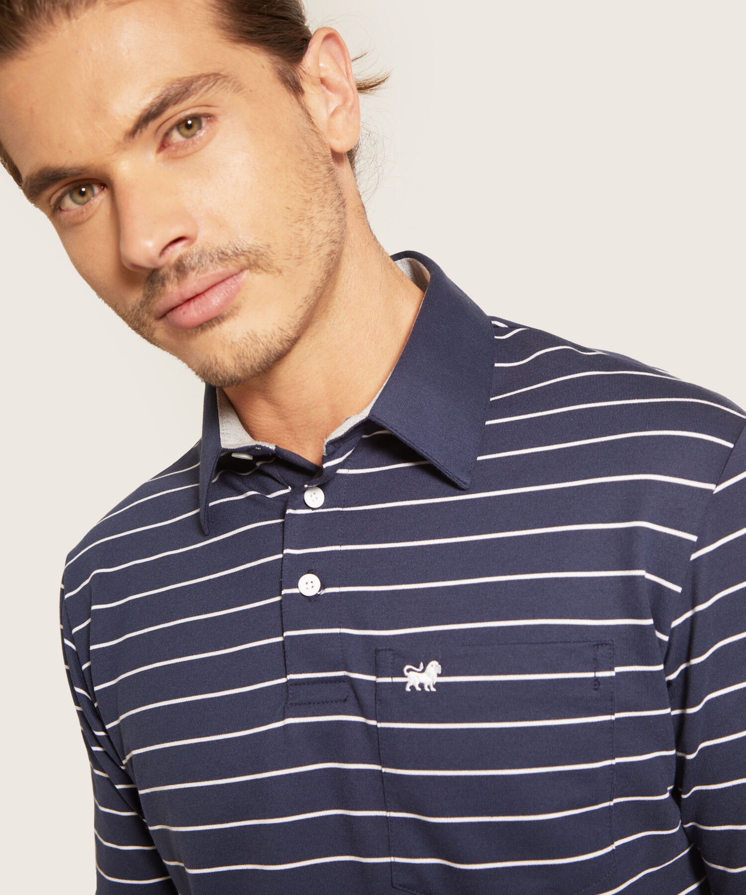 Polo Cuello Duro  Preteñido Bicolor