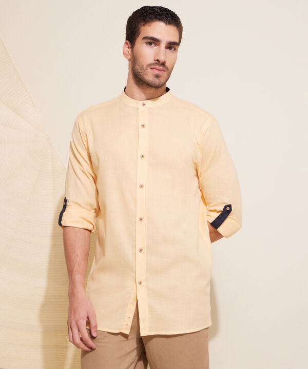 Camisa Manga Larga Cuello Neru Unicolor
