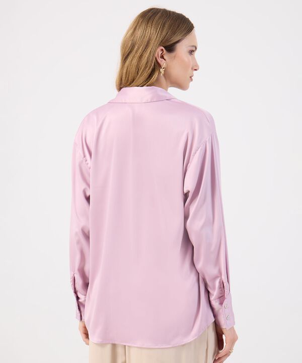Blusa Satinada Rosa Mujer