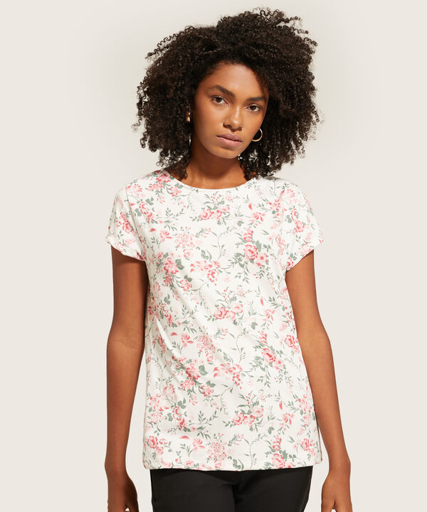 Camiseta Estampado de Hojas