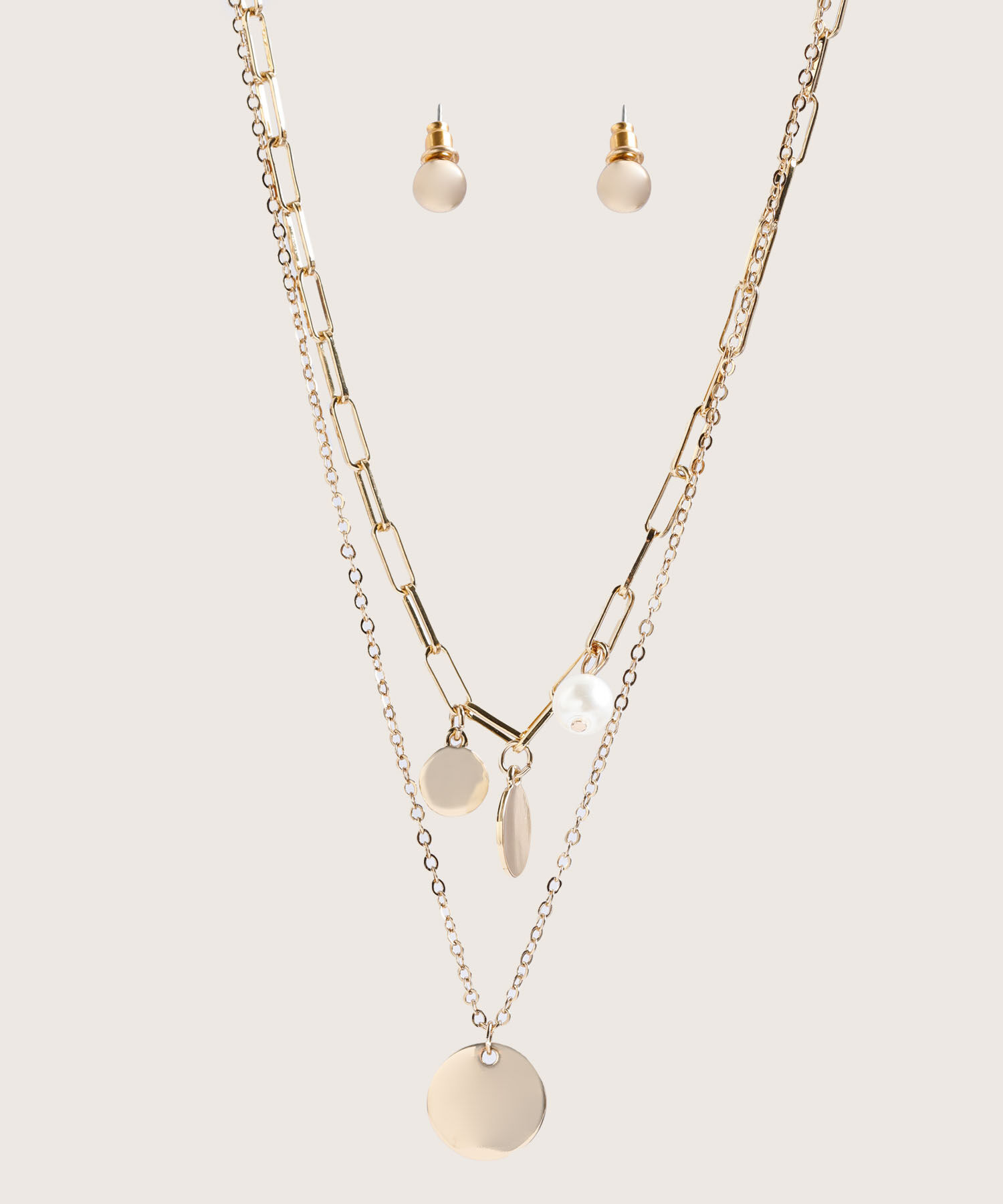 Juego de Collar Doble con Aretes Compra ahora Patprimo