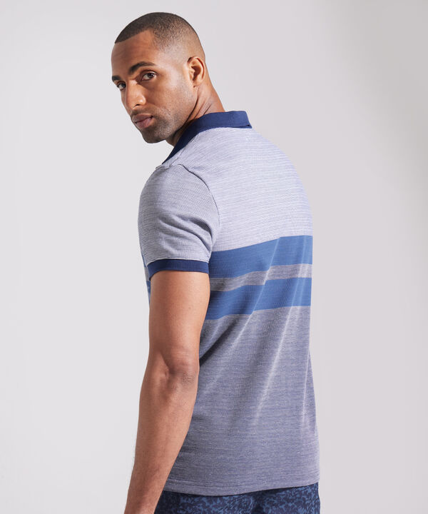 Polo Listador Cuello Y Puños Tejido