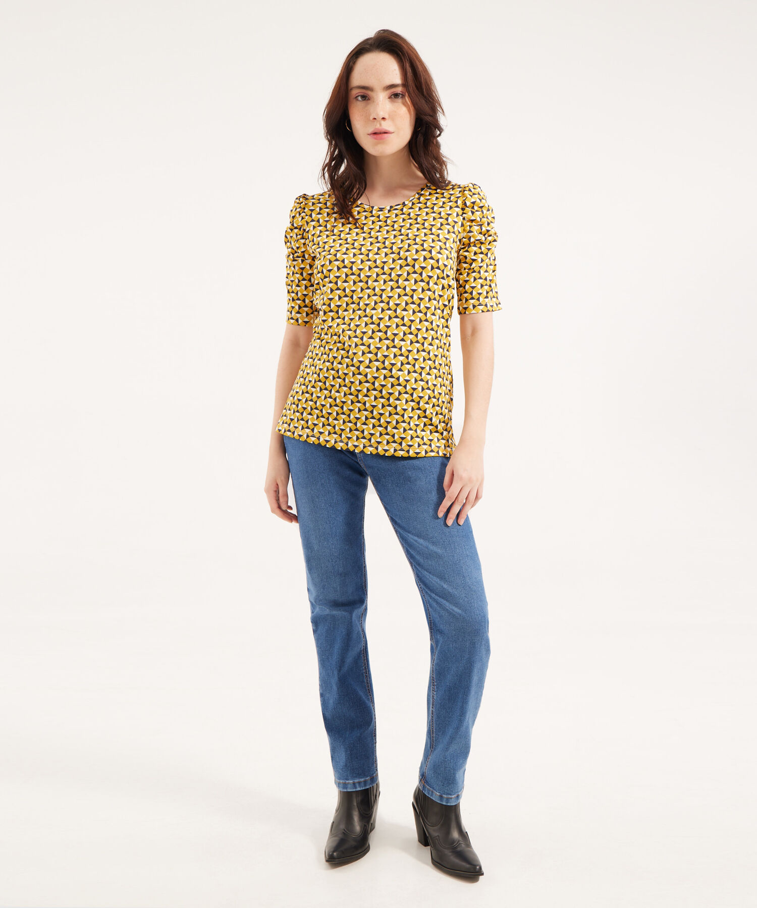 Camiseta Estampada con Ruche