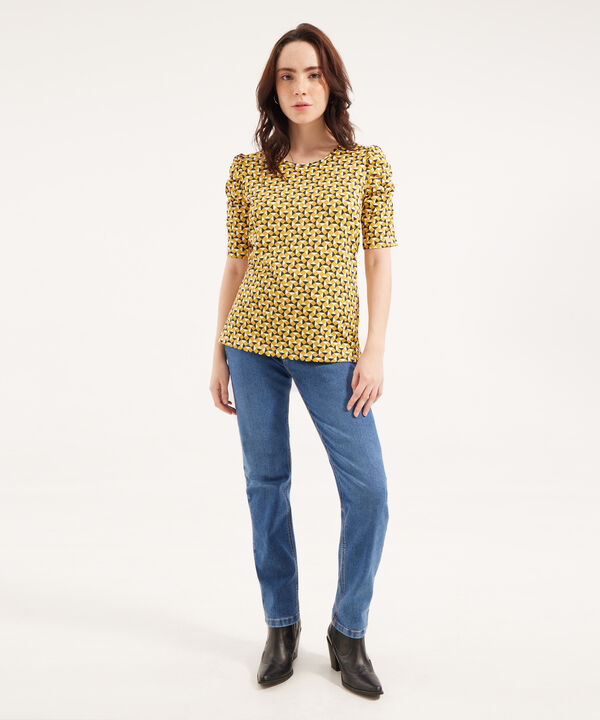 Camiseta Estampada con Ruche