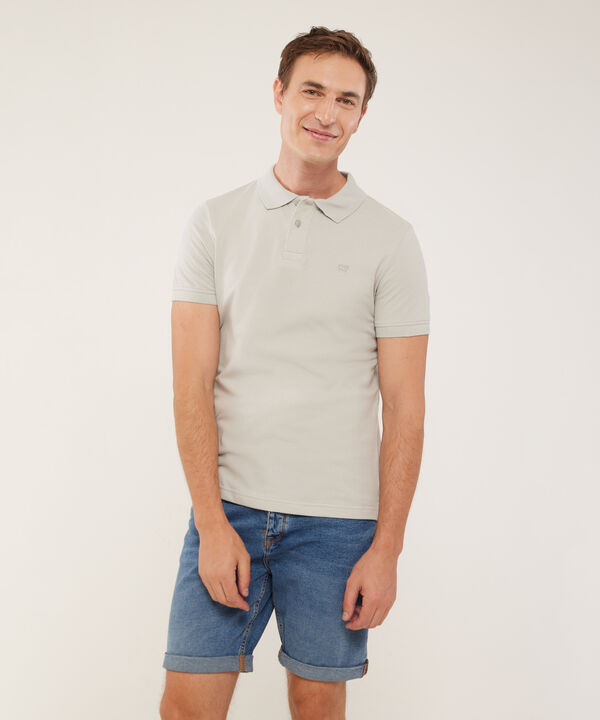 Polo Unicolor Tela Textura, Cuello Y Puños Tejidos