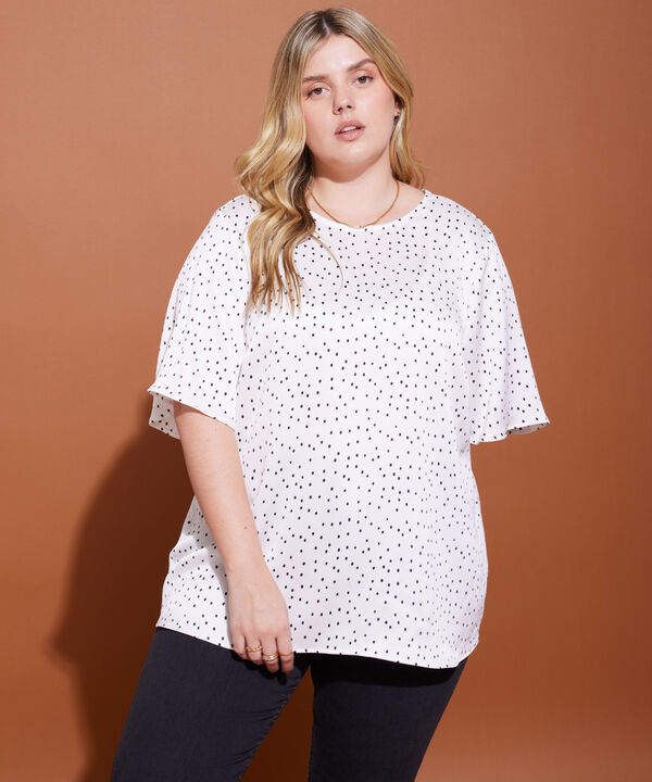 Blusa Manga Corta Al Codo Estampada