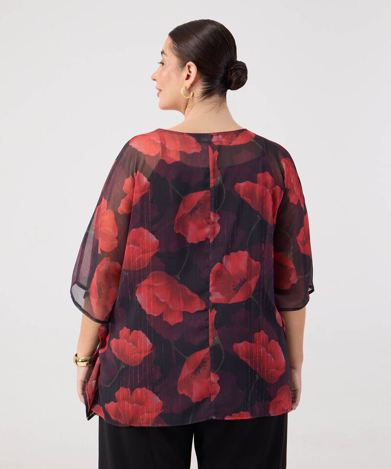 Blusa Con Top Interno Estampada para Mujer Curvy