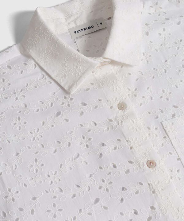 Camisa Manga Corta Con Bordado Para Mujer image number null