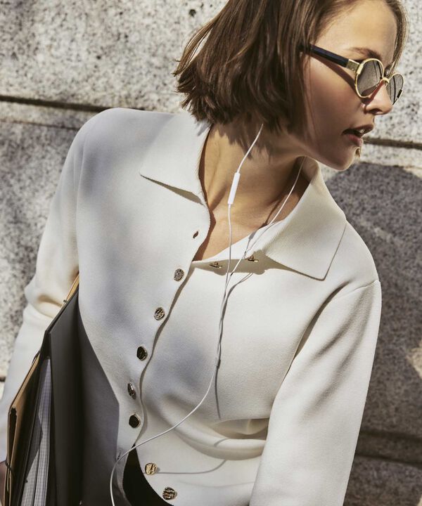 C&aacute;rdigan De Punto Con Cuello Camisero Mujer